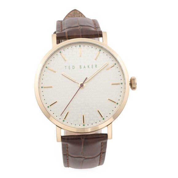 TED BAKER Brown Men's Phylipa Gents Timeless Leather Strap Watch
